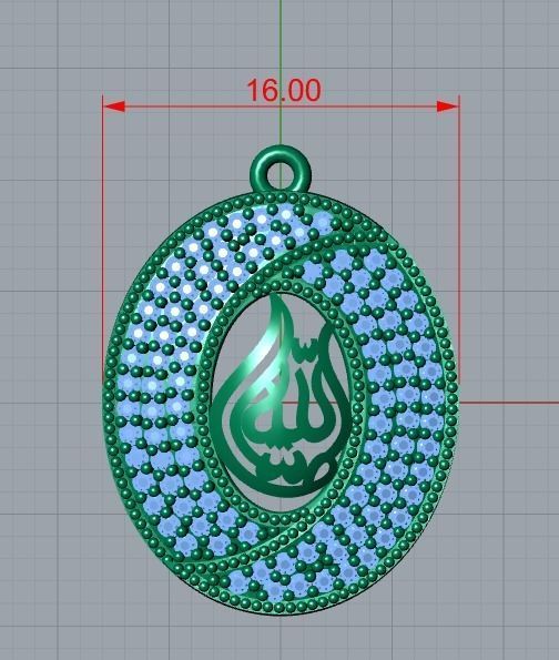bismillah pendant 3D print model_9
