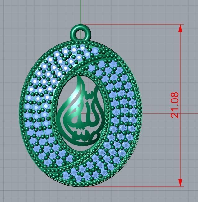 bismillah pendant 3D print model_11