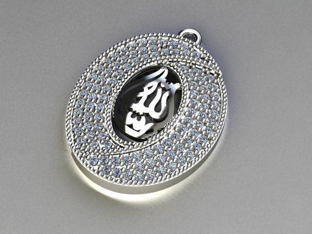 bismillah pendant 3D print model_4