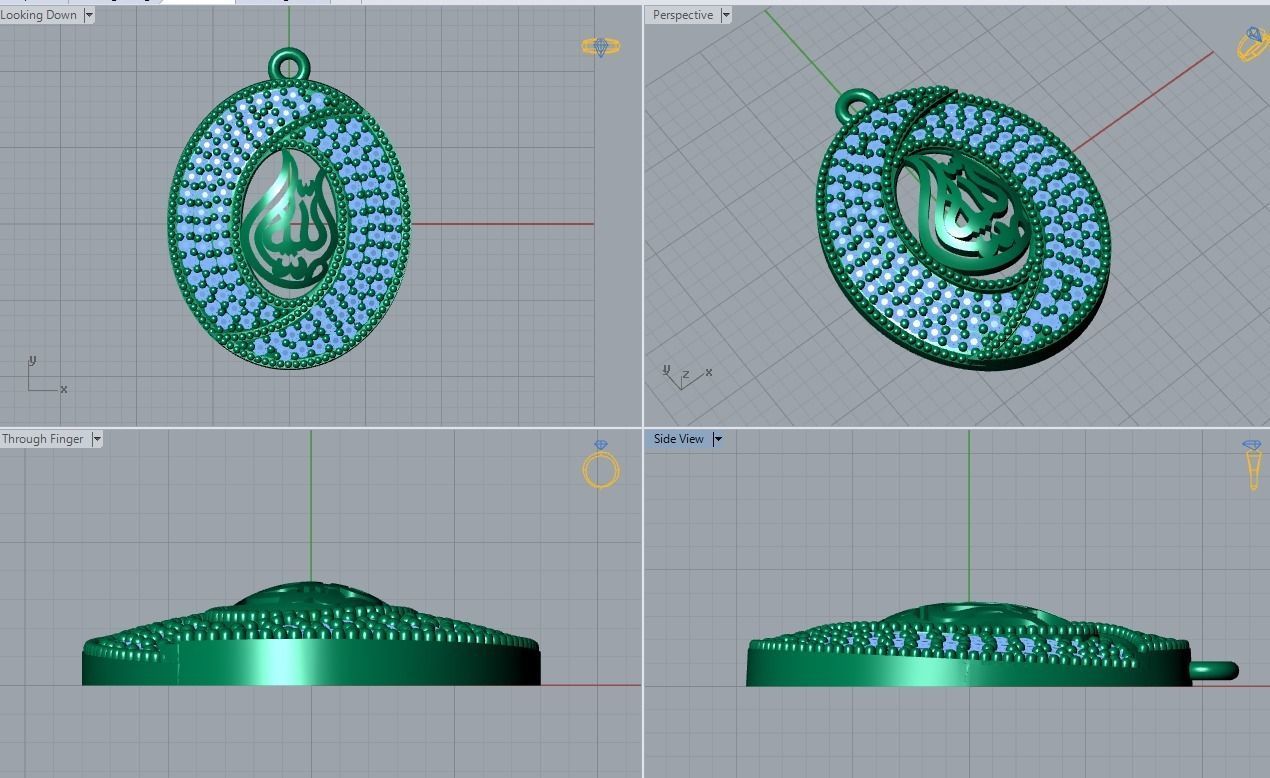 bismillah pendant 3D print model_5