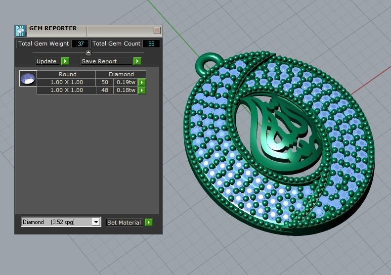 bismillah pendant 3D print model_3