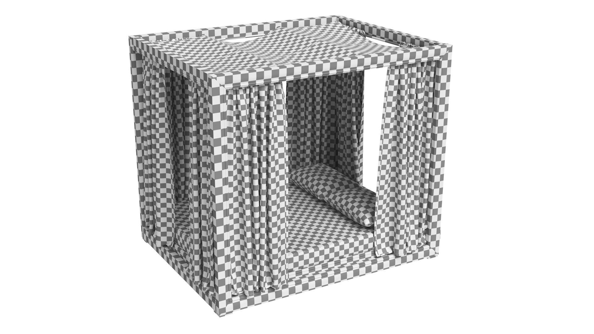 Restoration Hardware Costa Teak Canopy Daybed 3D model_5