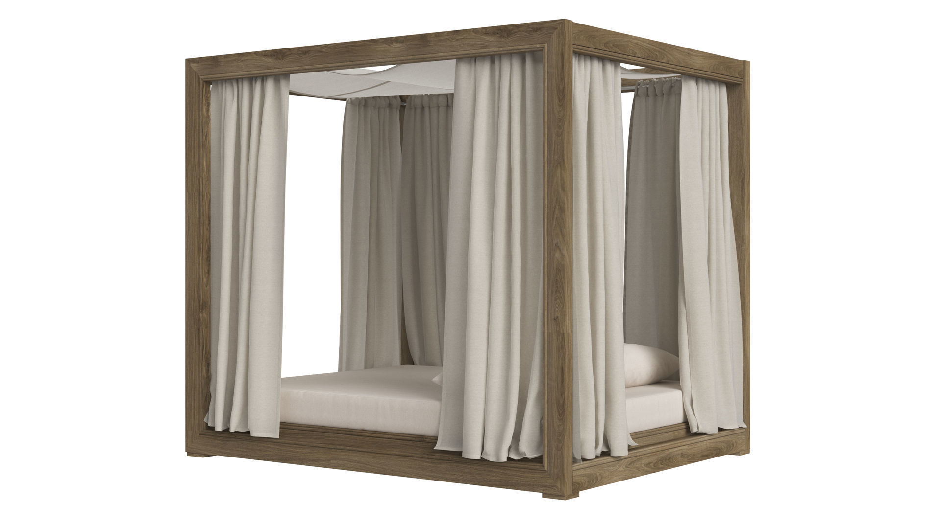 Restoration Hardware Costa Teak Canopy Daybed 3D model_3