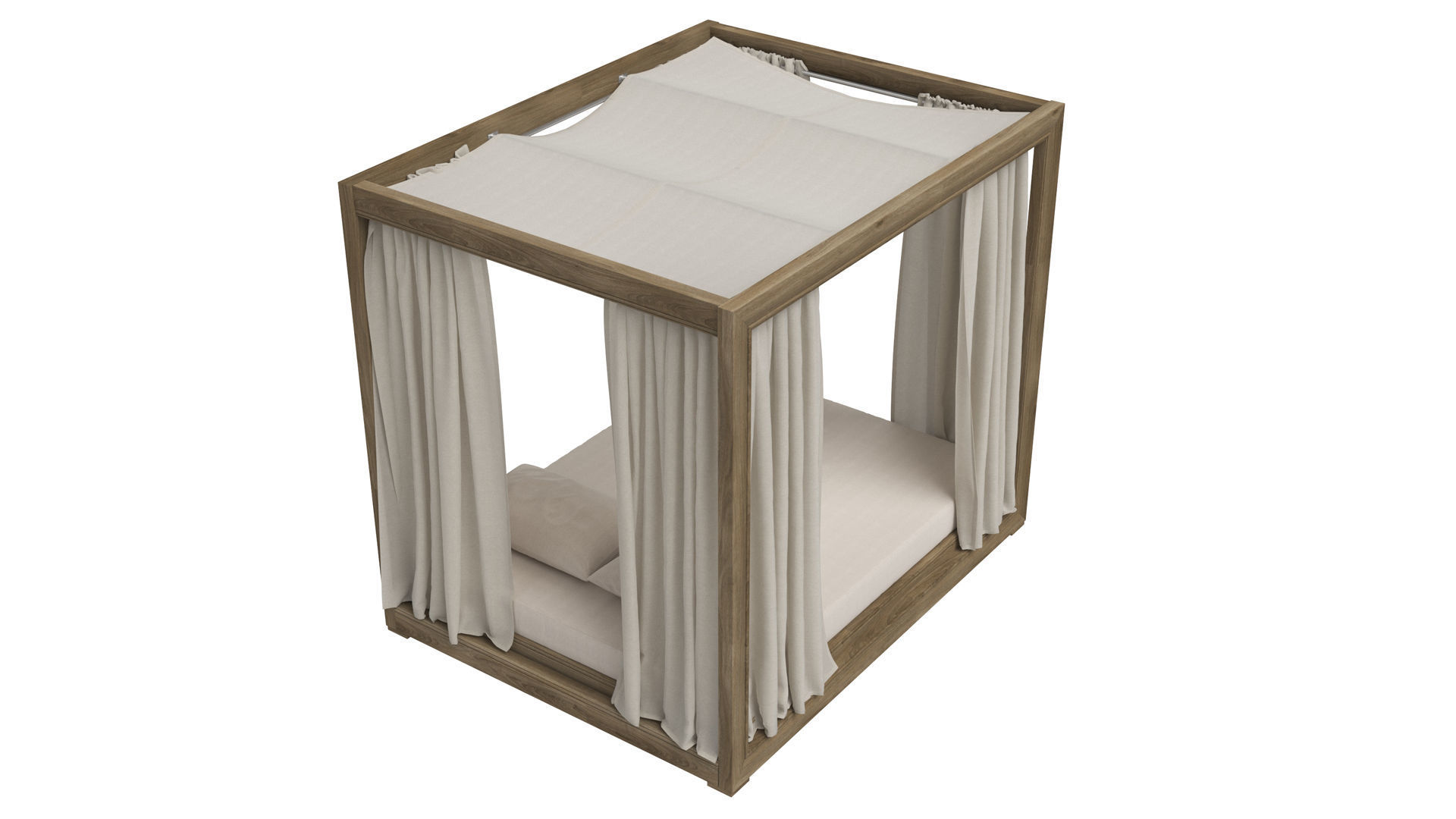 Restoration Hardware Costa Teak Canopy Daybed 3D model_4