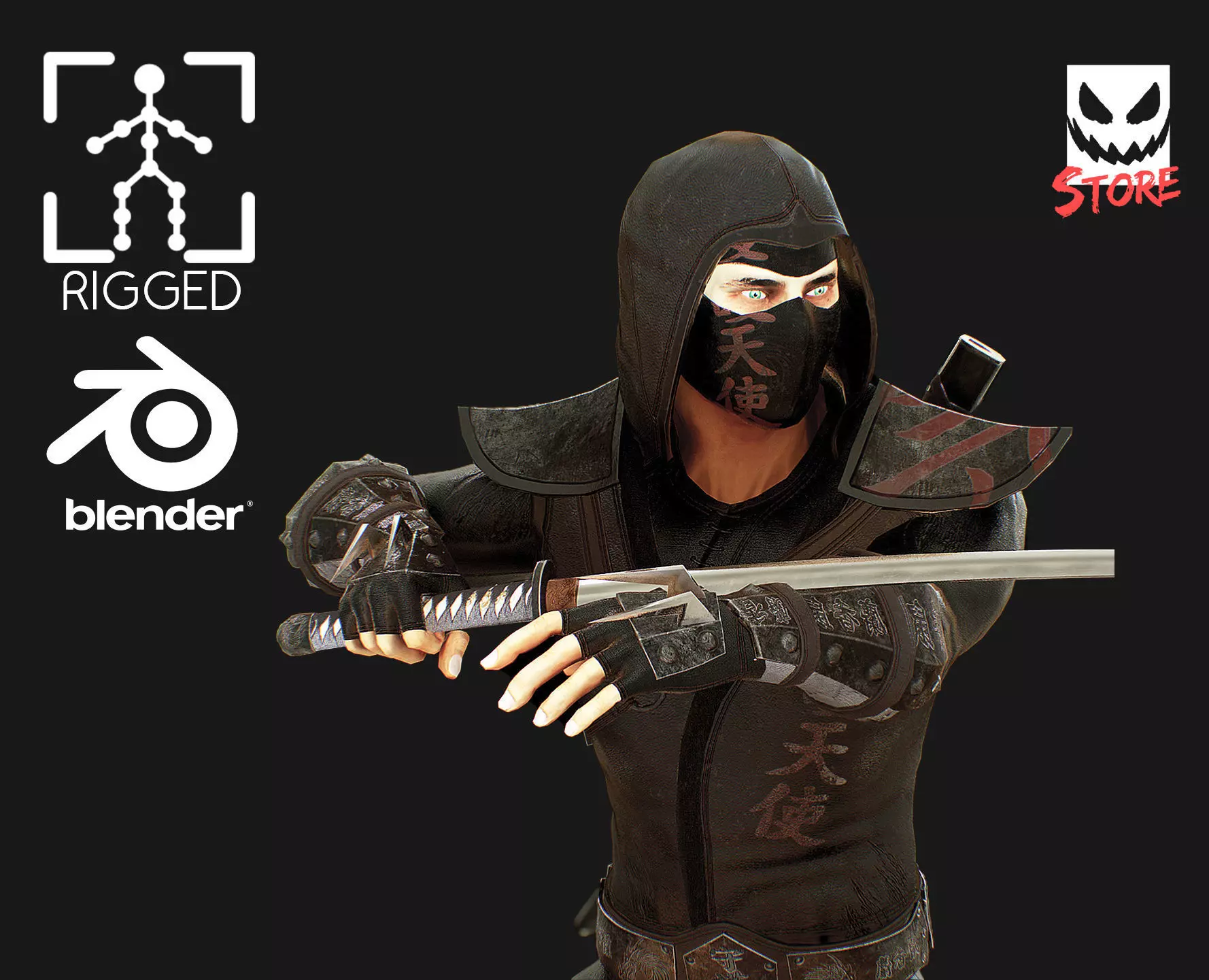 Ninja Low-poly 3D model