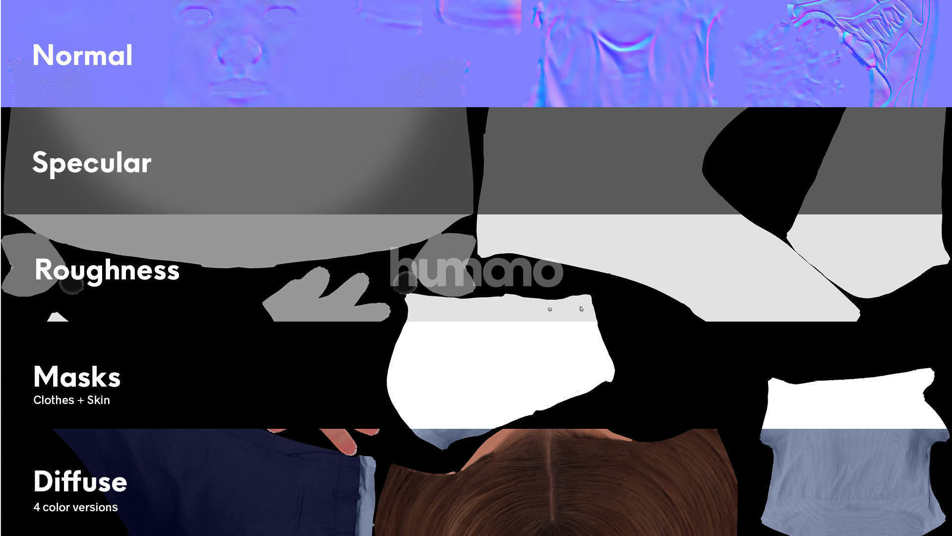 Rigged elegant business woman- shirt and trousers - 045-3745 3D model_7