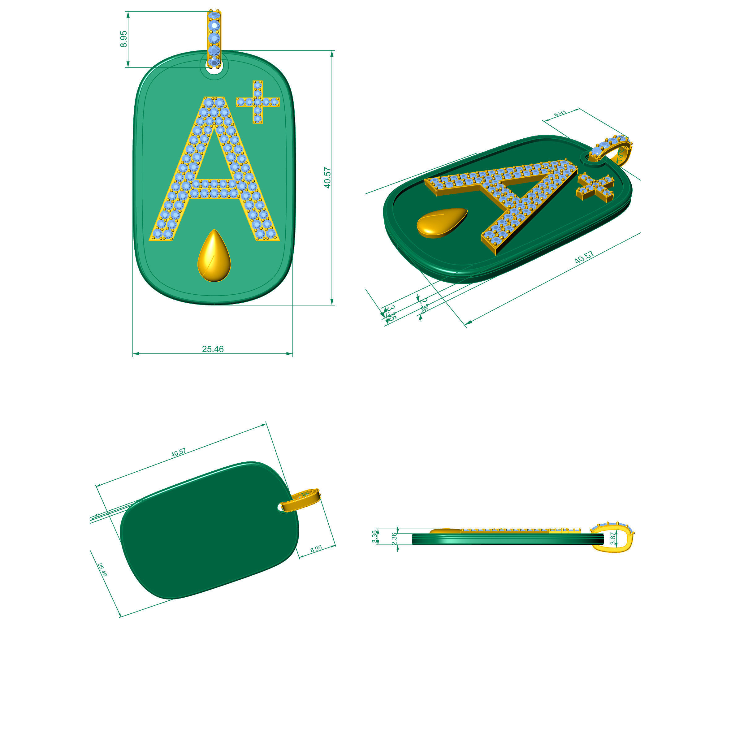 pendant type blood 3D print model_2