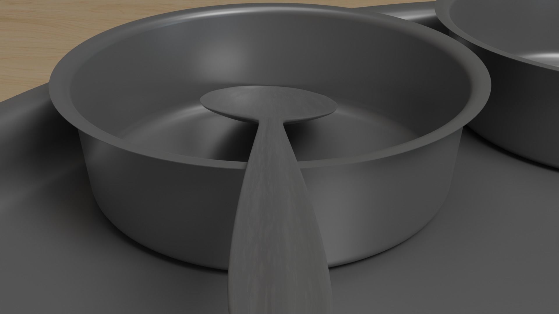 Indian Dinner Set of Steel  Low-poly 3D model_3