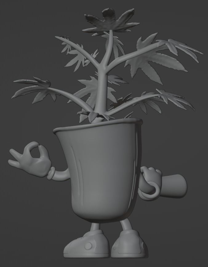 Marijuana plant smoking 3D print model 3D print model_2