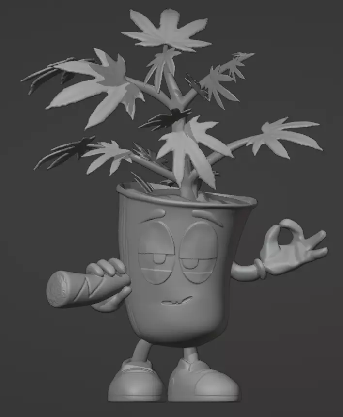 Marijuana plant smoking 3D print model 3D print model_0