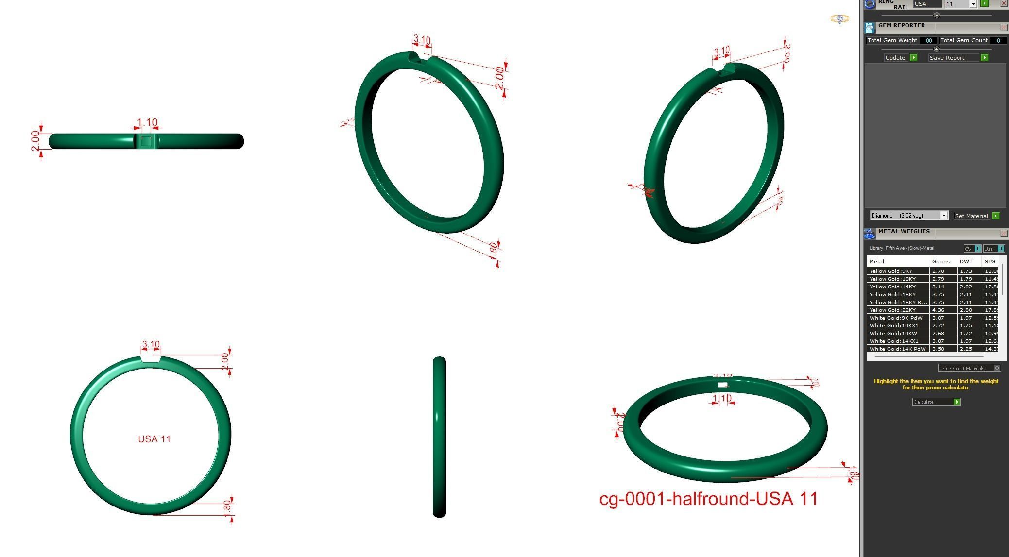 Classic Engagement rings cg-0001 3D print model_5