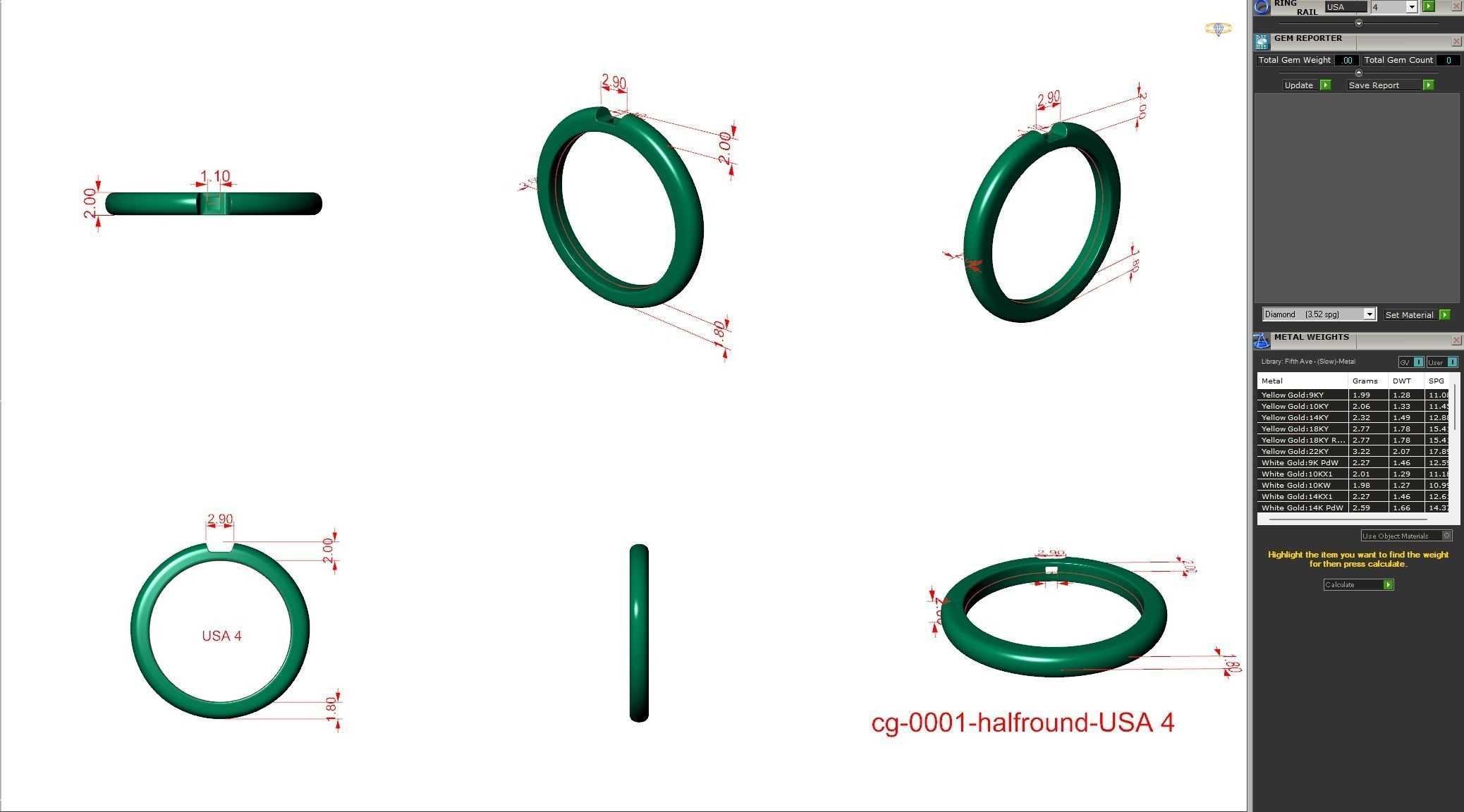 Classic Engagement rings cg-0001 3D print model_6