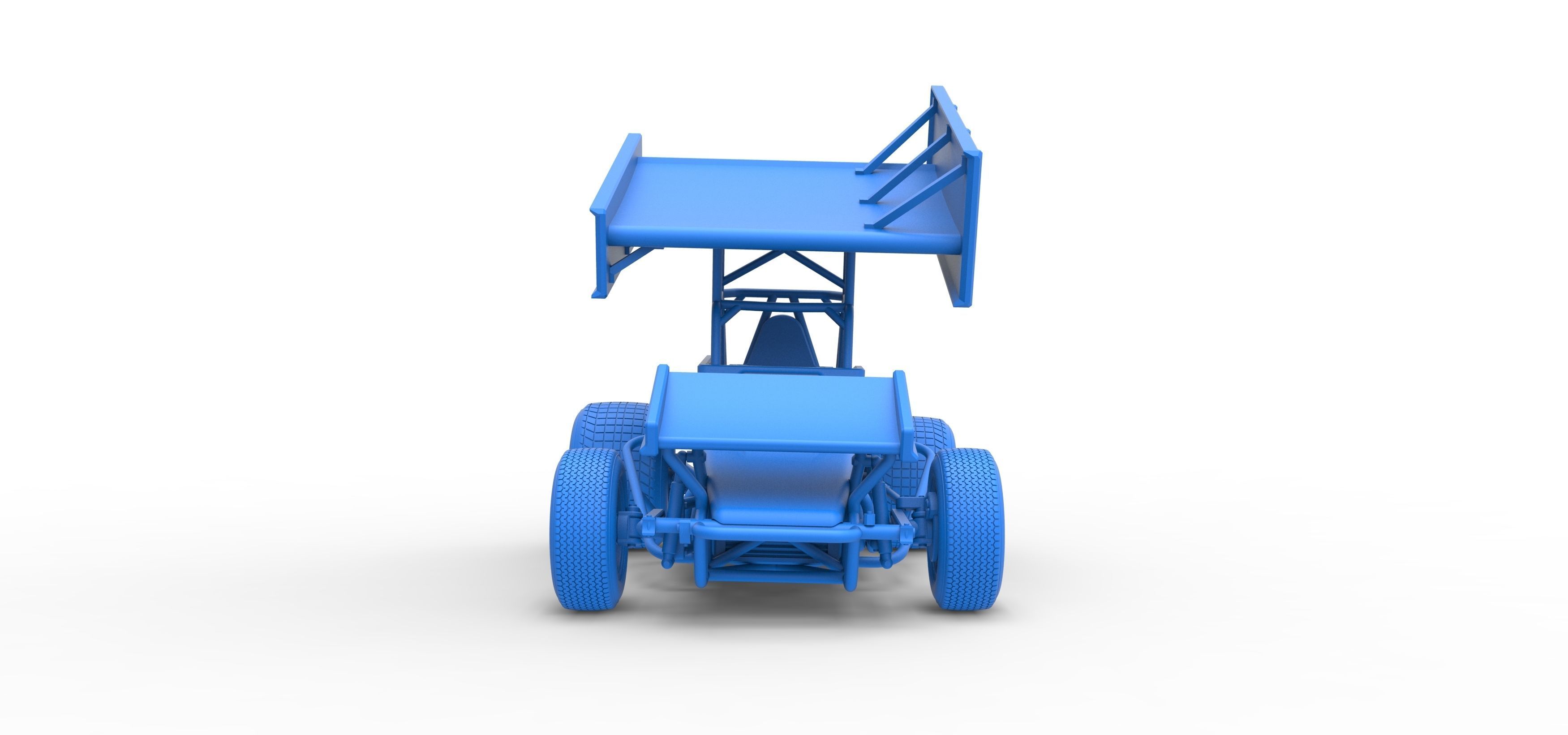 Vintage Winged Sprint car Scale 1 to 25 3D print model_32