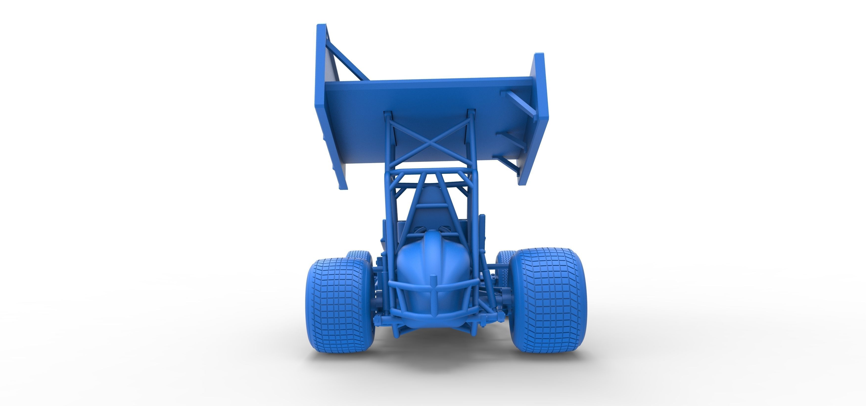 Vintage Winged Sprint car Scale 1 to 25 3D print model_41