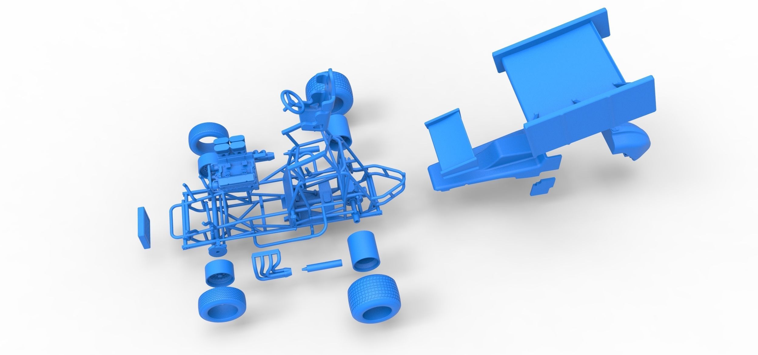 Vintage Winged Sprint car Scale 1 to 25 3D print model_52