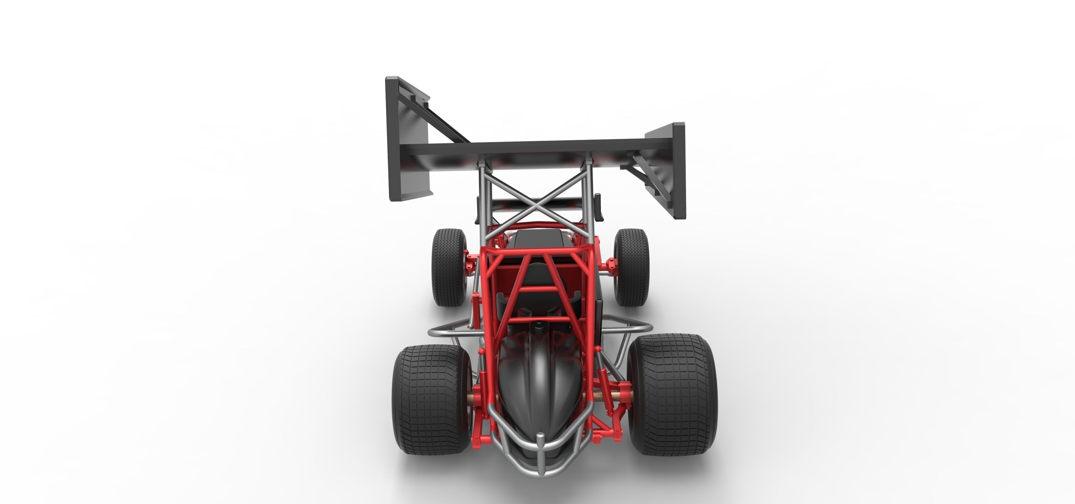 Vintage Winged Sprint car Scale 1 to 25 3D print model_17