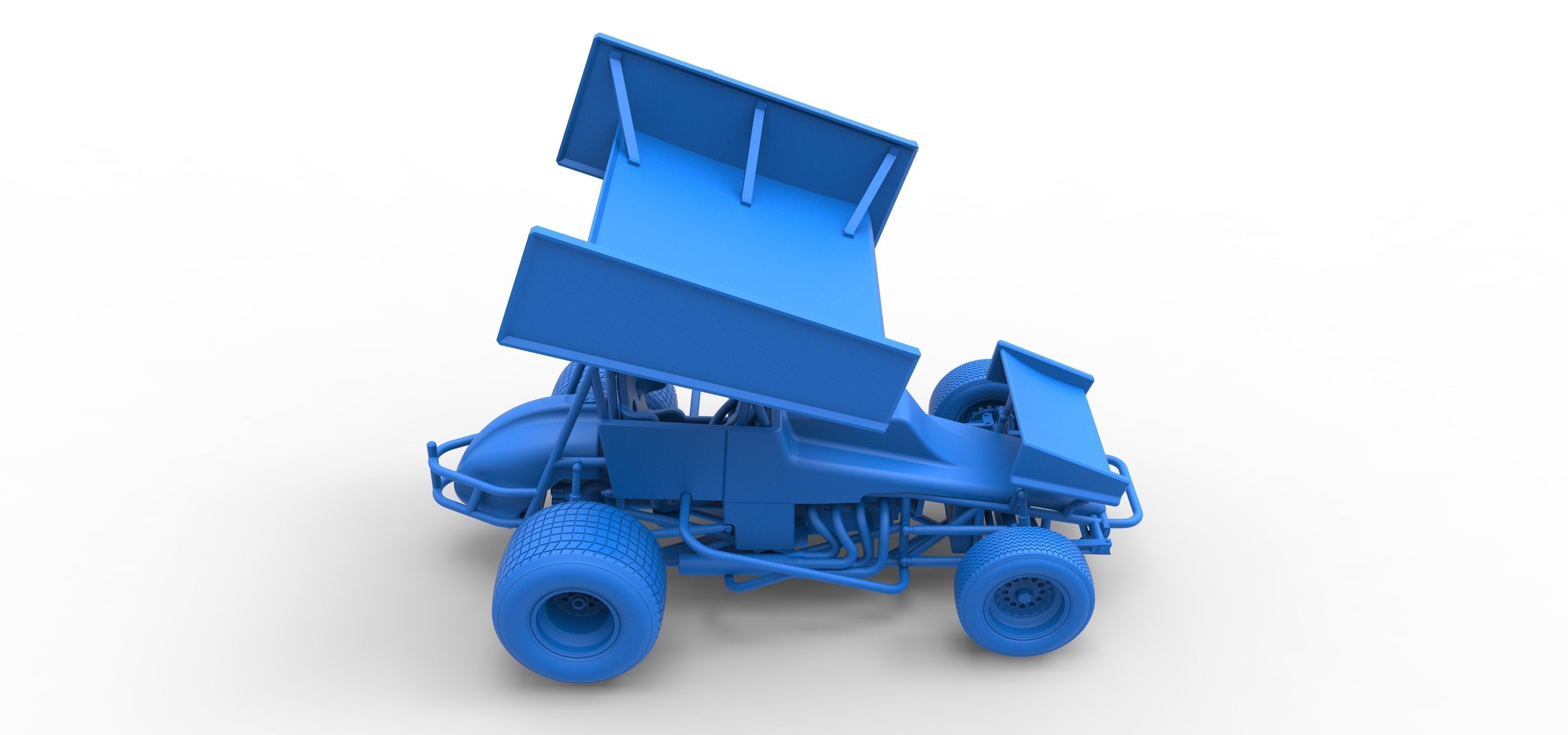 Vintage Winged Sprint car Scale 1 to 25 3D print model_46