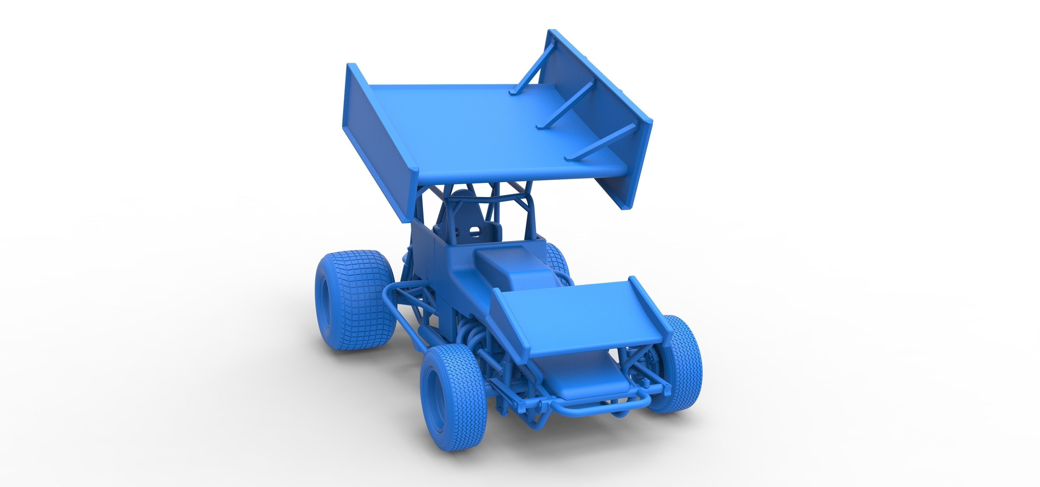 Vintage Winged Sprint car Scale 1 to 25 3D print model_49