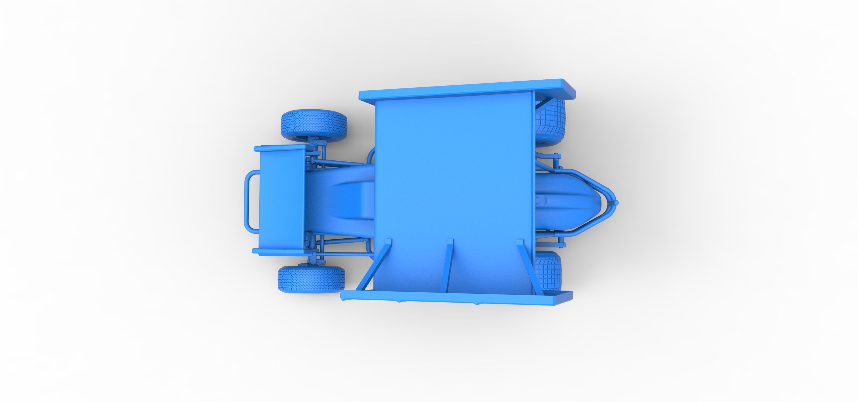 Vintage Winged Sprint car Scale 1 to 25 3D print model_36