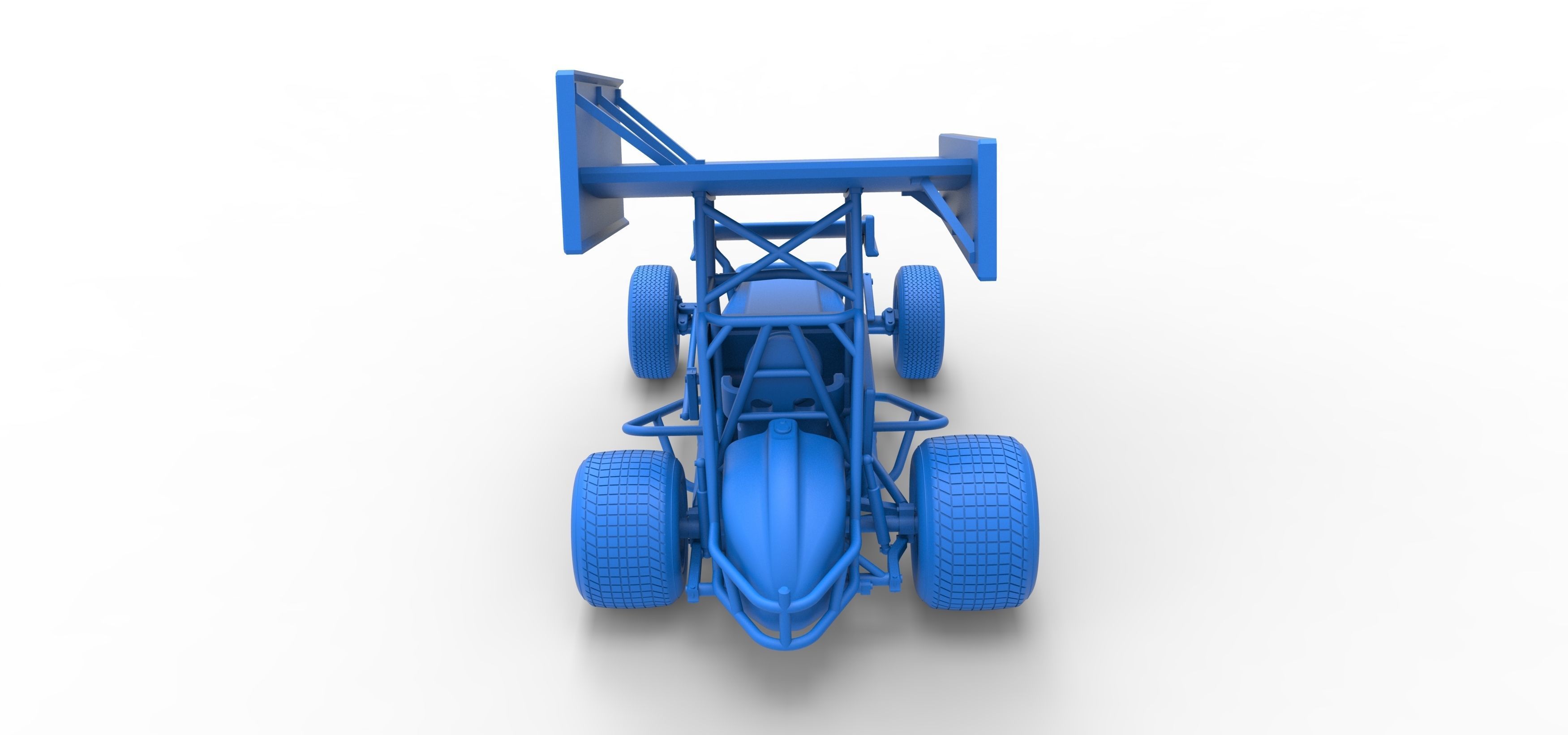 Vintage Winged Sprint car Scale 1 to 25 3D print model_42