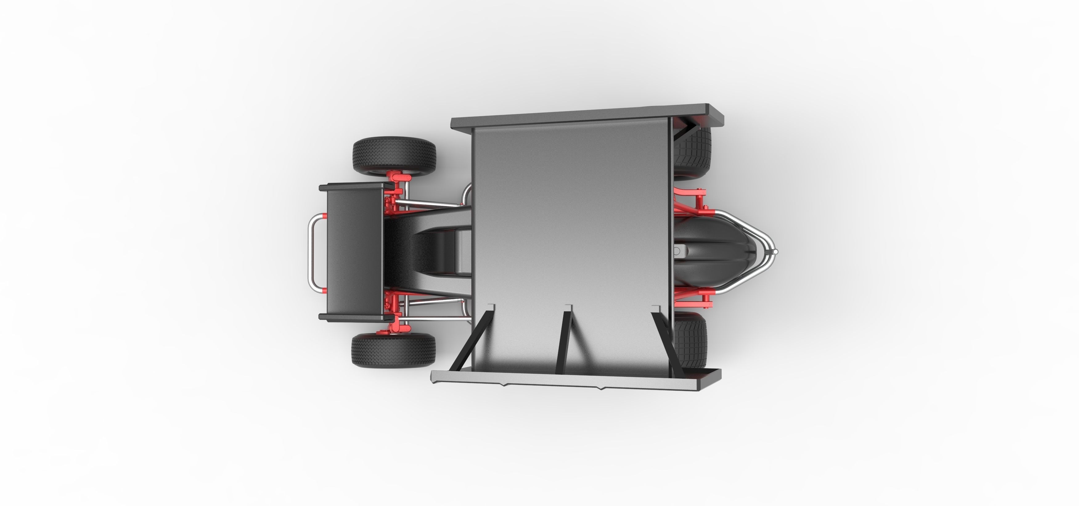 Vintage Winged Sprint car Scale 1 to 25 3D print model_11