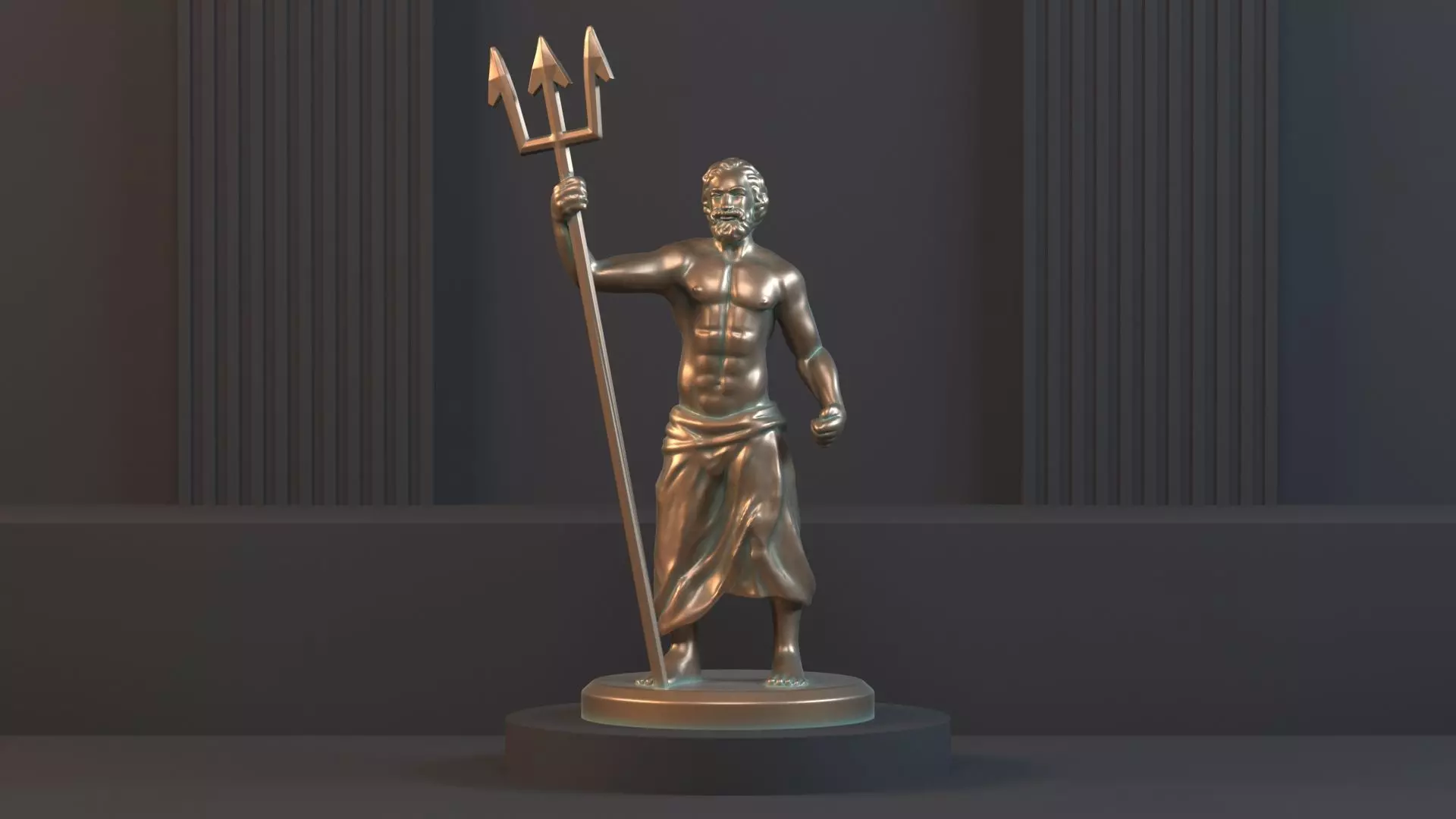 Poseidon Statue 3D model_0