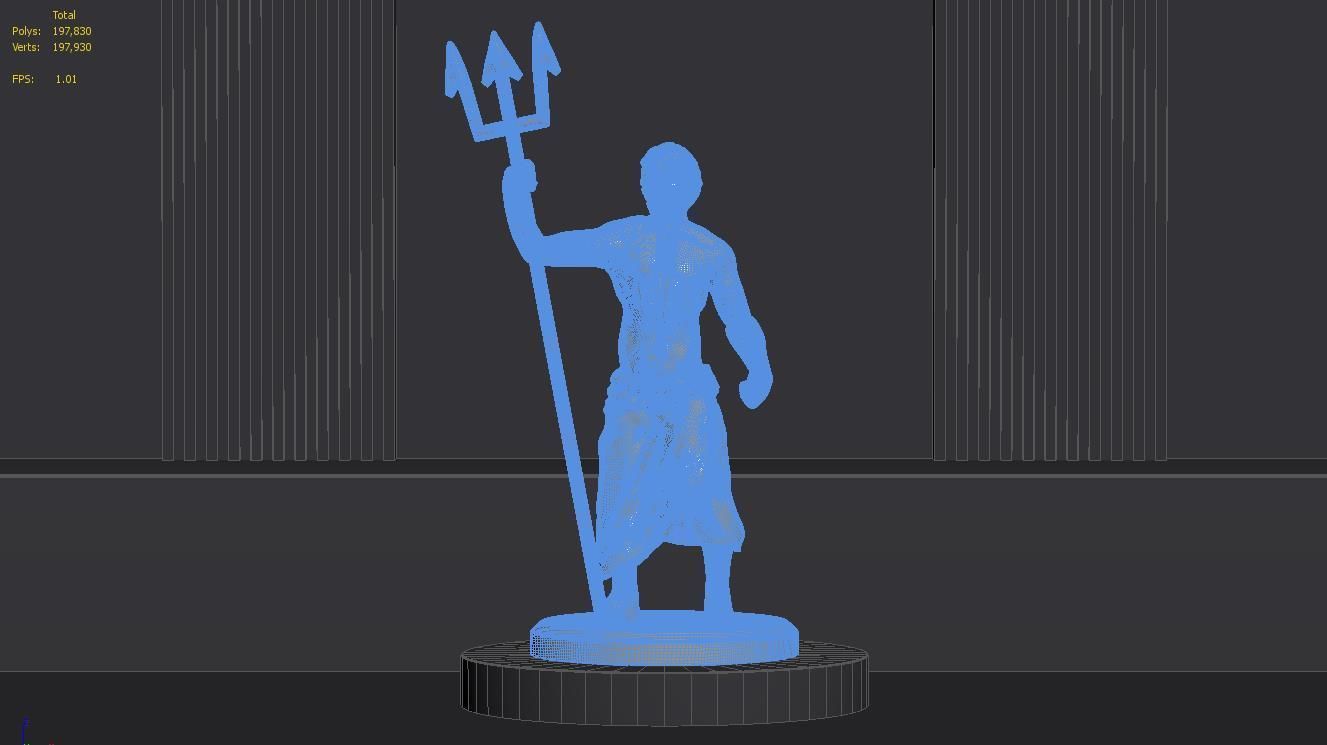 Poseidon Statue 3D model_2