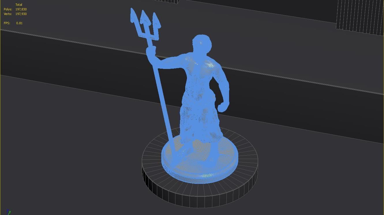 Poseidon Statue 3D model_3