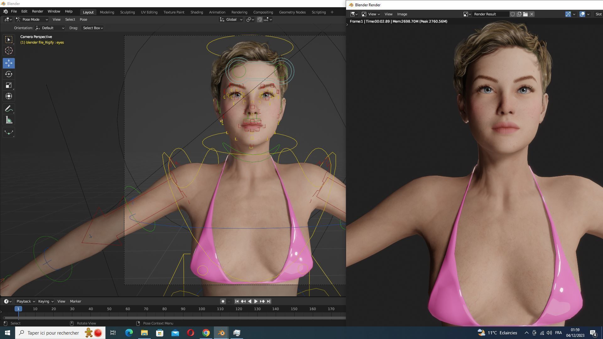 Amelia - Military Muse Command In Style Low-poly 3D model_29