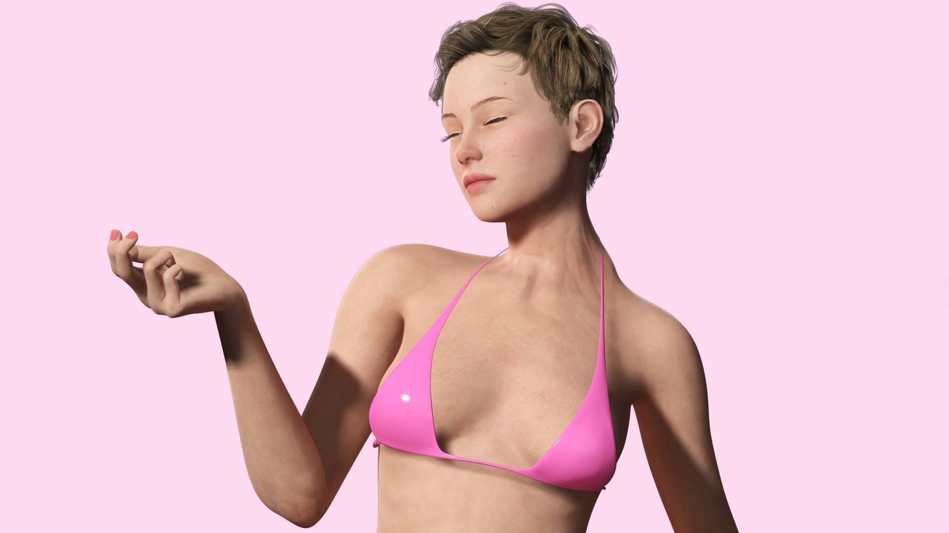 Amelia - Military Muse Command In Style Low-poly 3D model_22