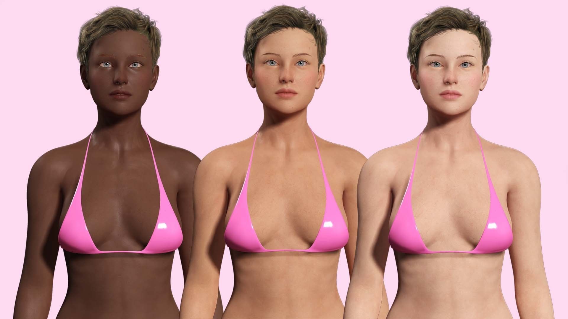 Amelia - Military Muse Command In Style Low-poly 3D model_11