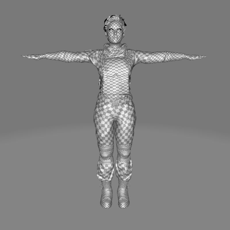 Amelia - Military Muse Command In Style Low-poly 3D model_61