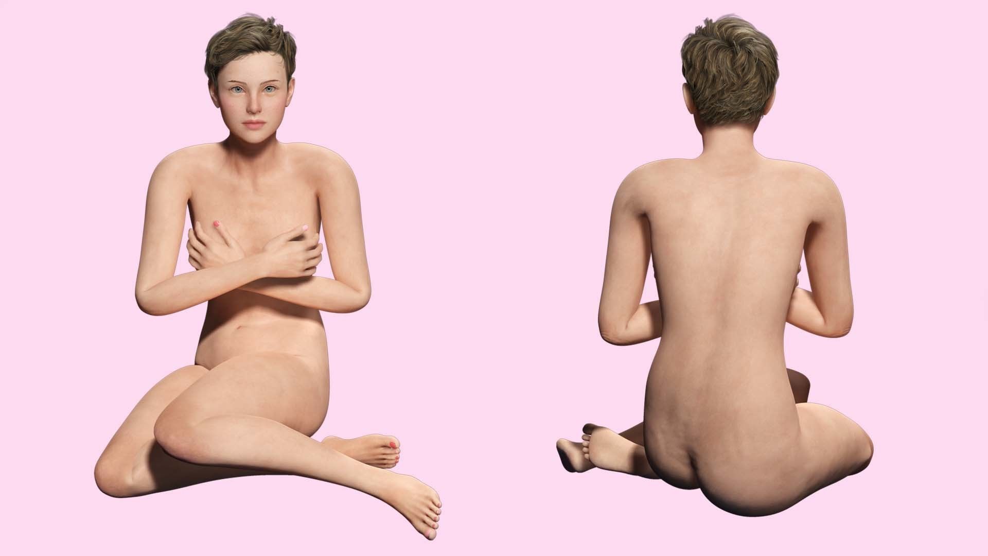 Amelia - Military Muse Command In Style Low-poly 3D model_13