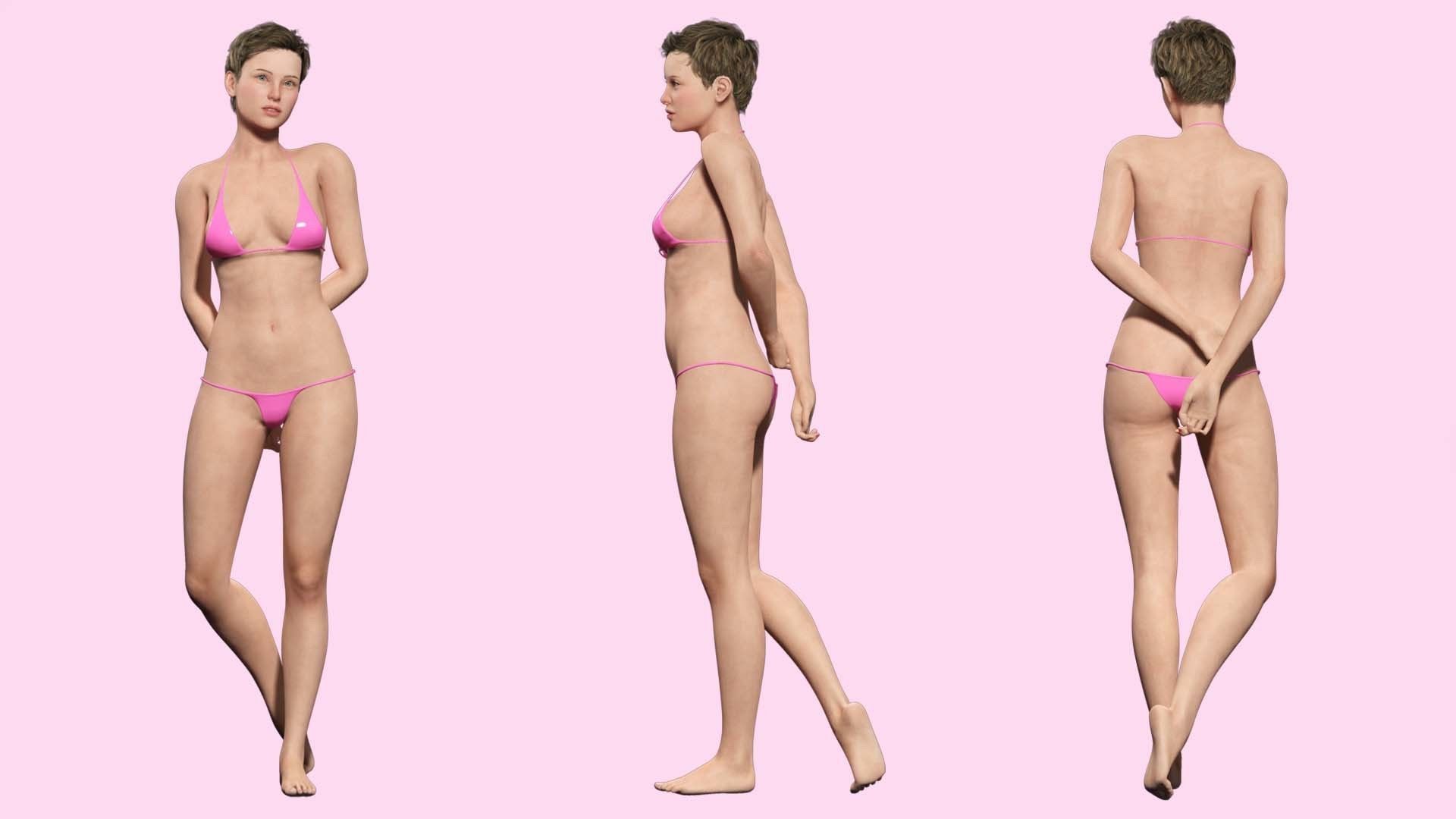 Amelia - Military Muse Command In Style Low-poly 3D model_15