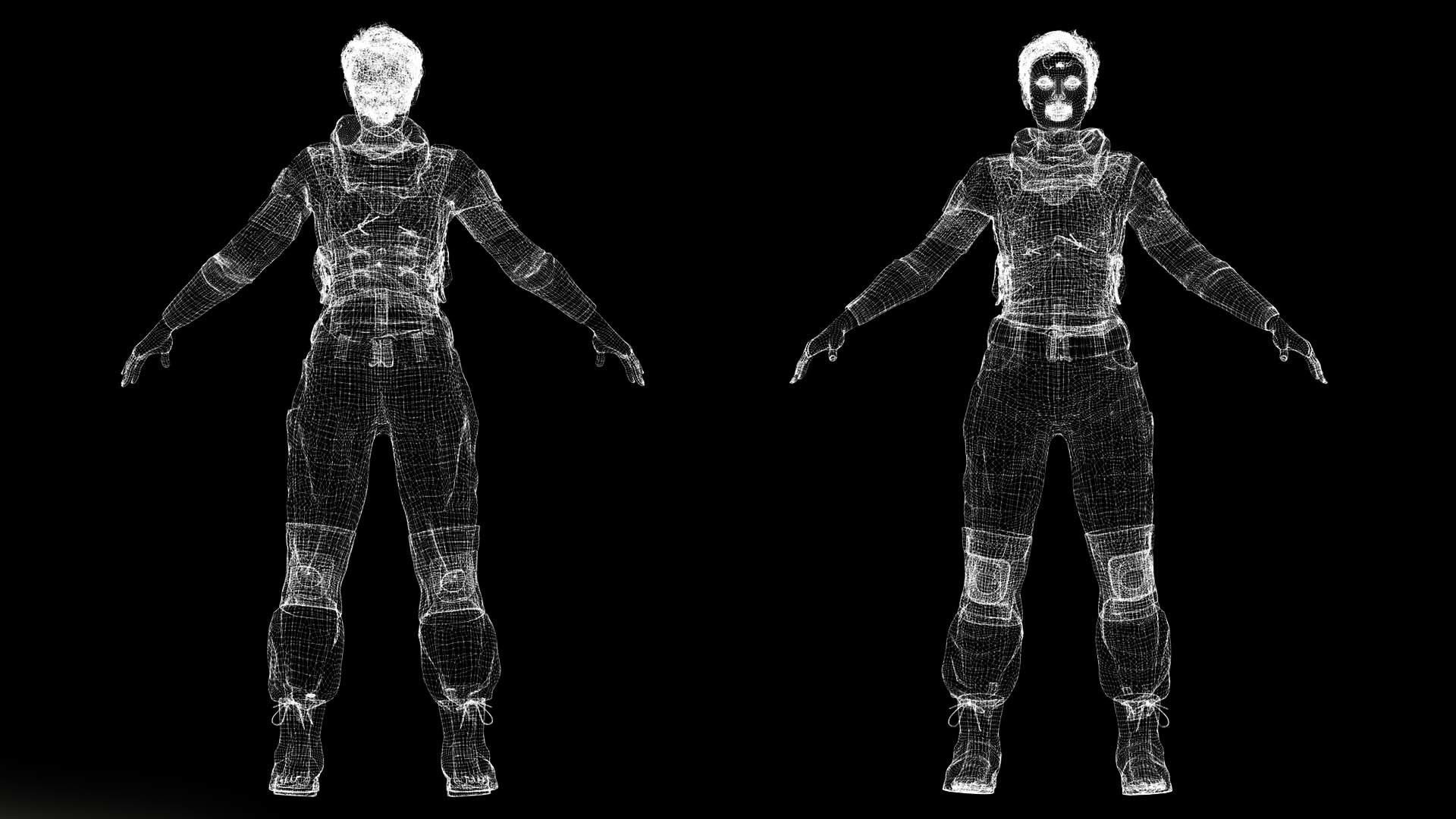 Amelia - Military Muse Command In Style Low-poly 3D model_10