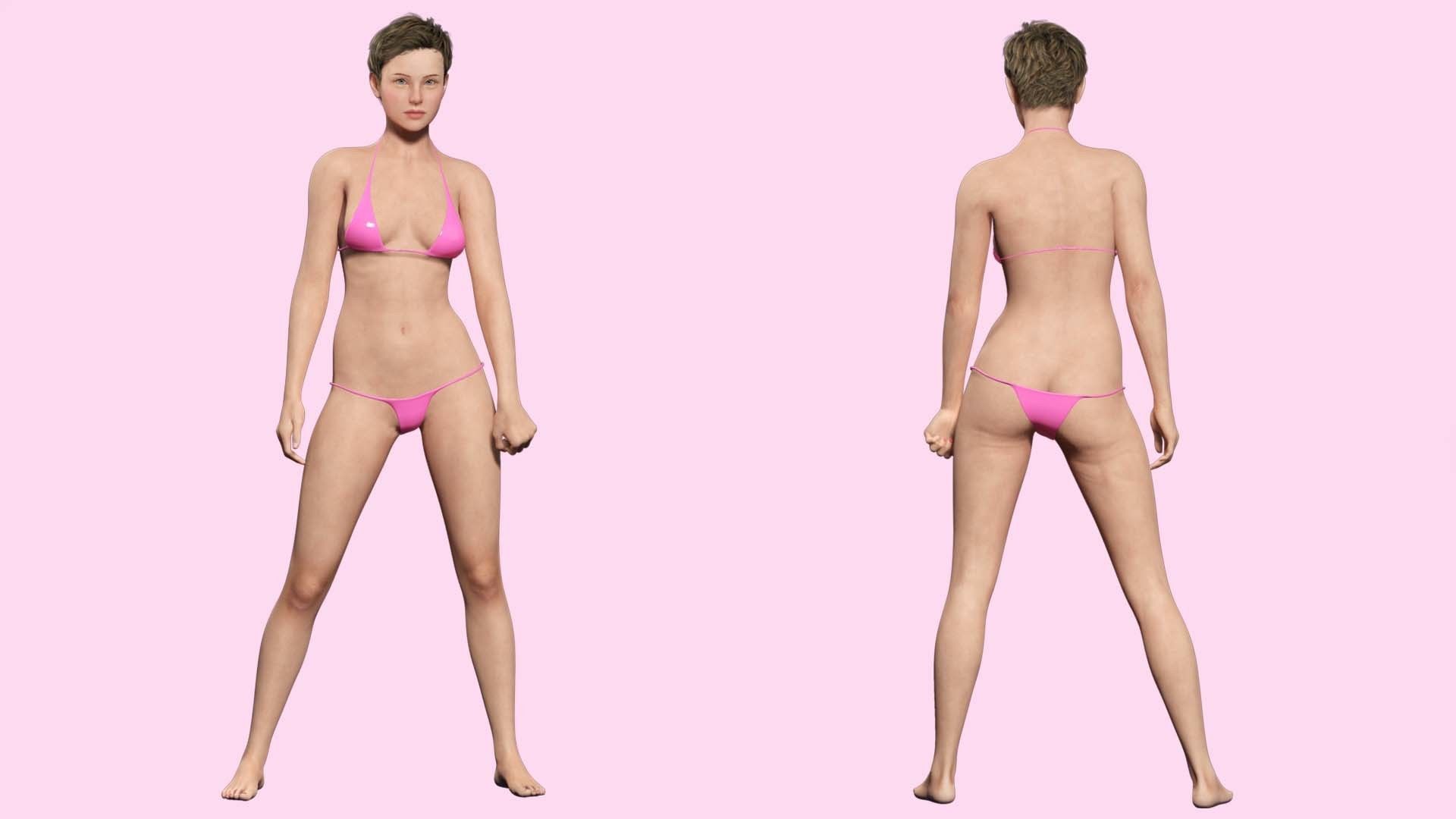 Amelia - Military Muse Command In Style Low-poly 3D model_14