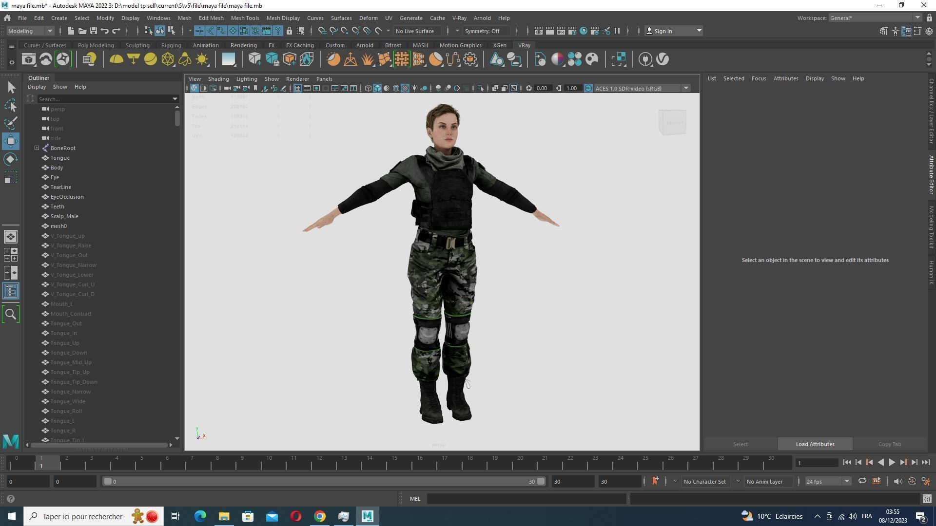 Amelia - Military Muse Command In Style Low-poly 3D model_34