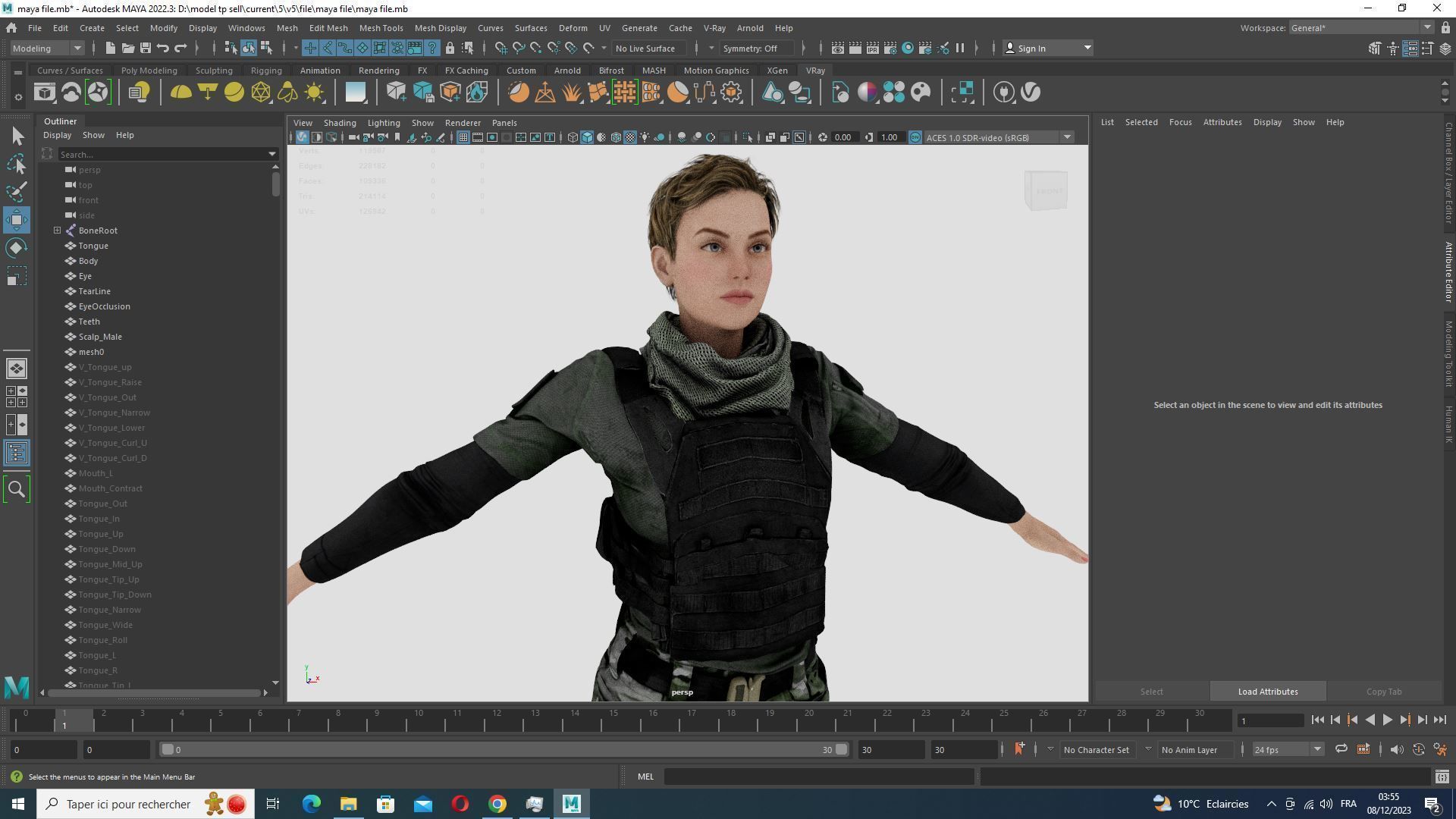 Amelia - Military Muse Command In Style Low-poly 3D model_33