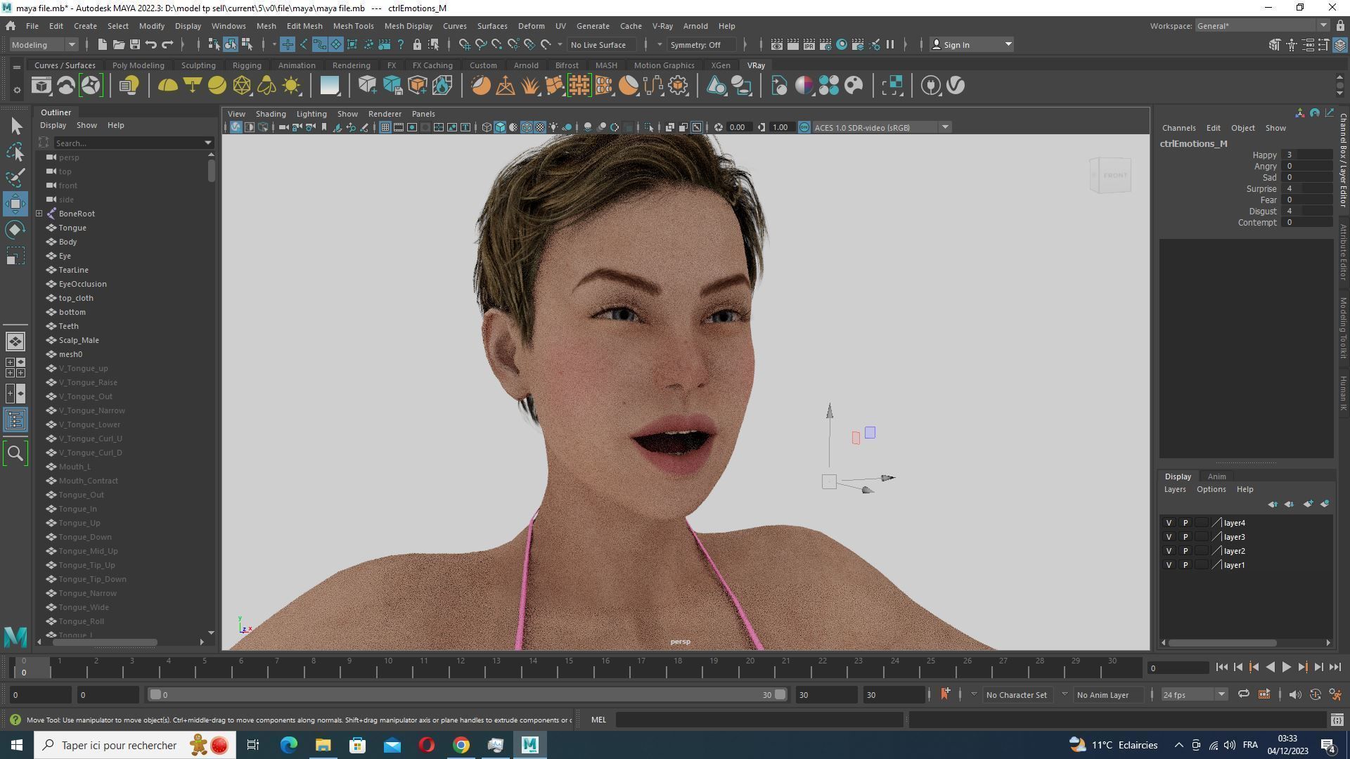 Amelia - Military Muse Command In Style Low-poly 3D model_36