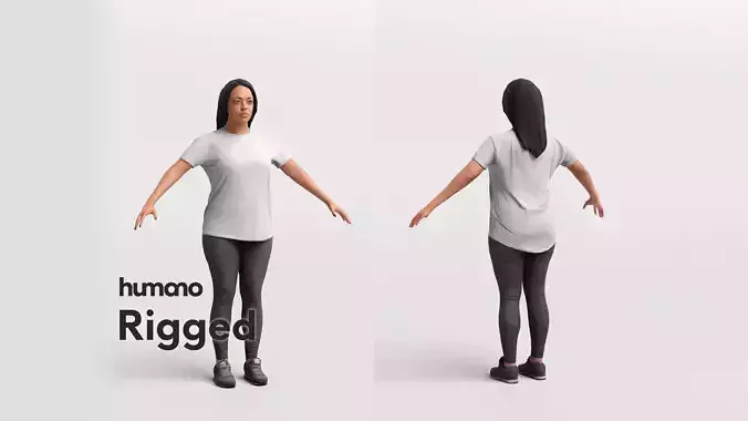 Rigged sport woman - sport outfit - 080-4620