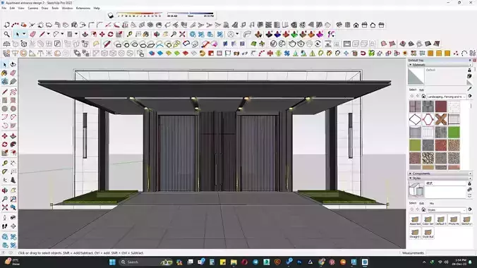 Housing society main gate design 3d model