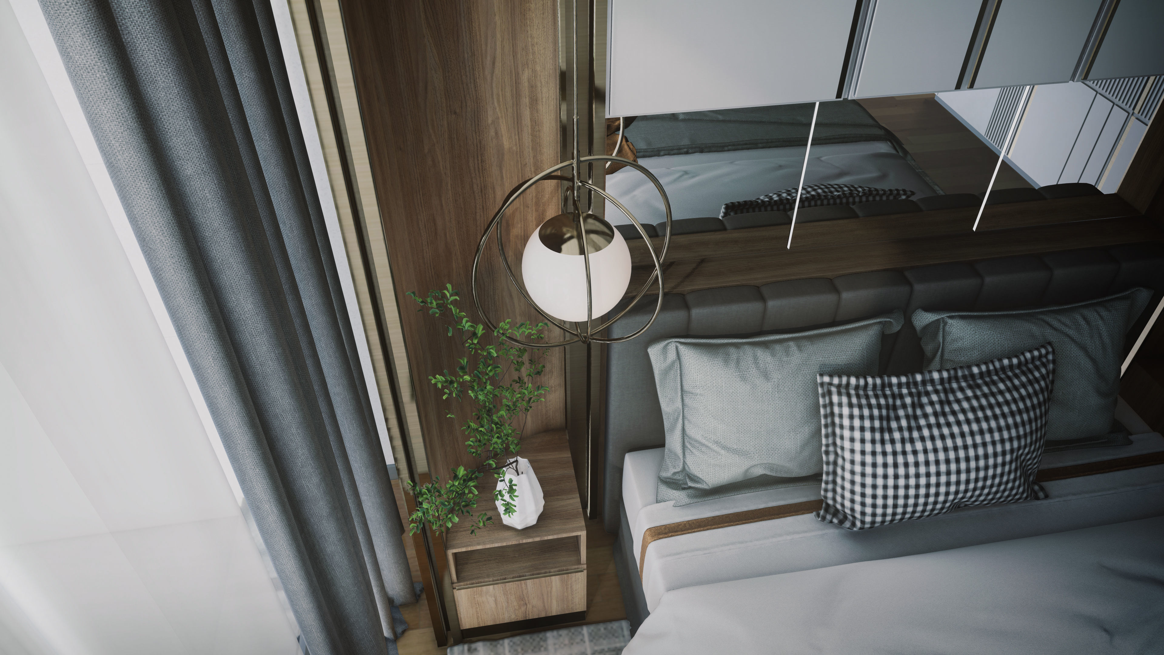 Hill House Interior Scene Bed Room Modern Interior Design 3D model ...