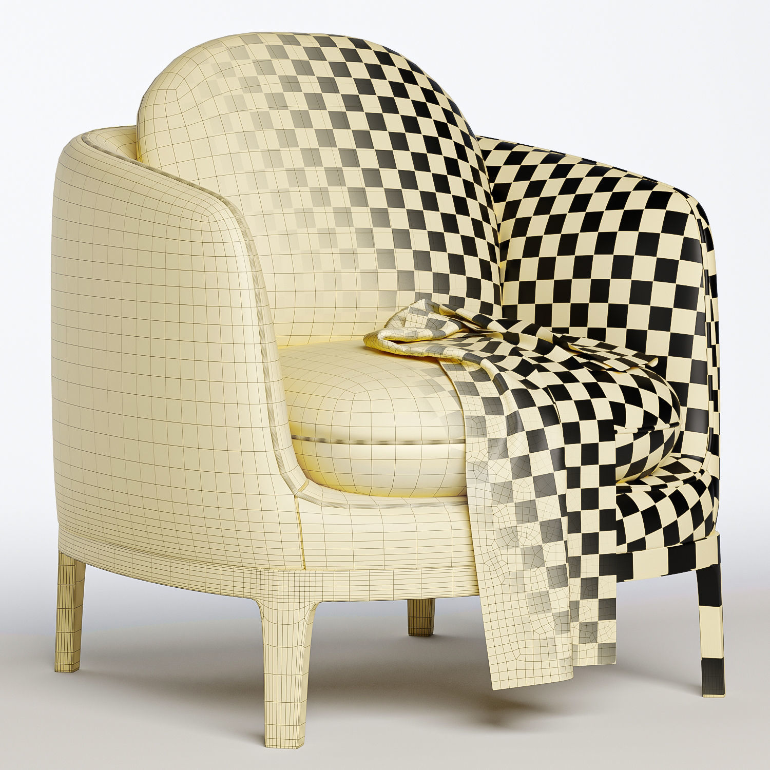 bilbao lounge chair with timber base 3D model_4