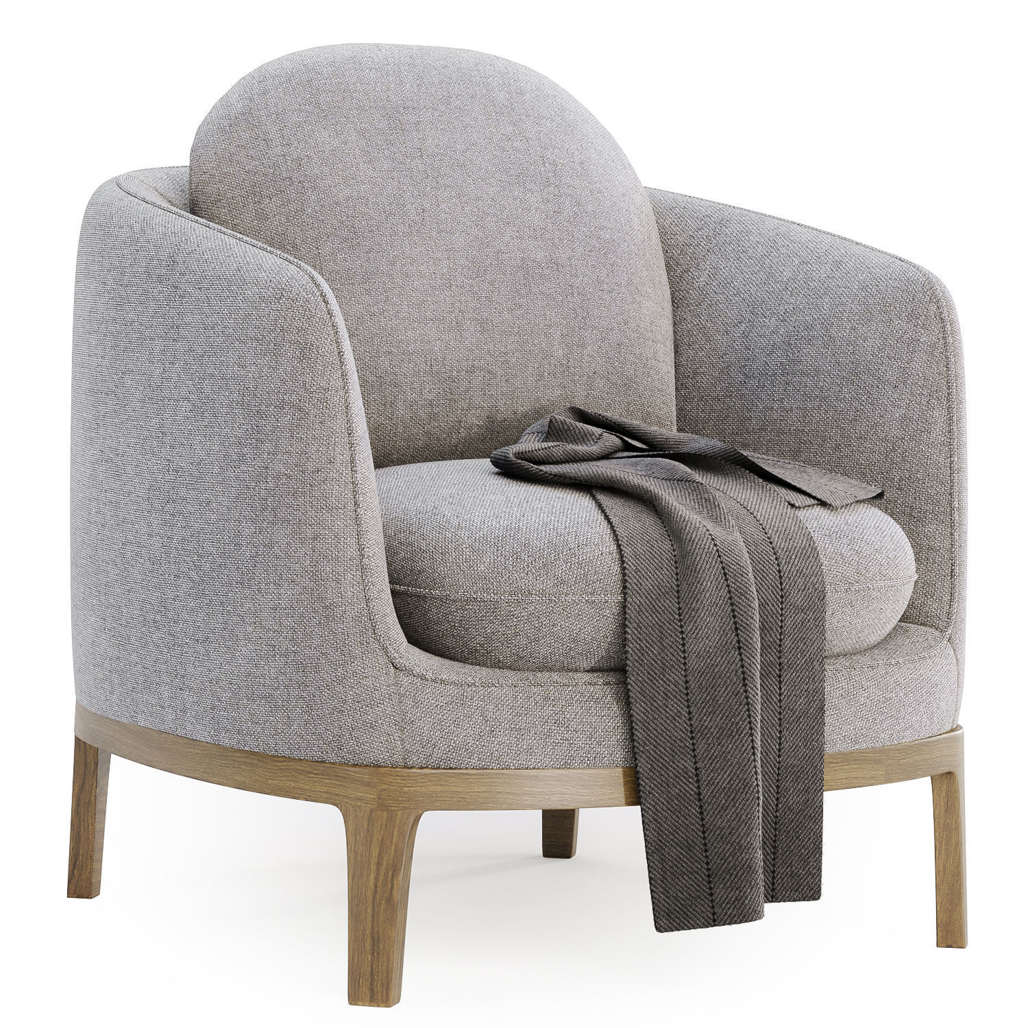 bilbao lounge chair with timber base 3D model_2