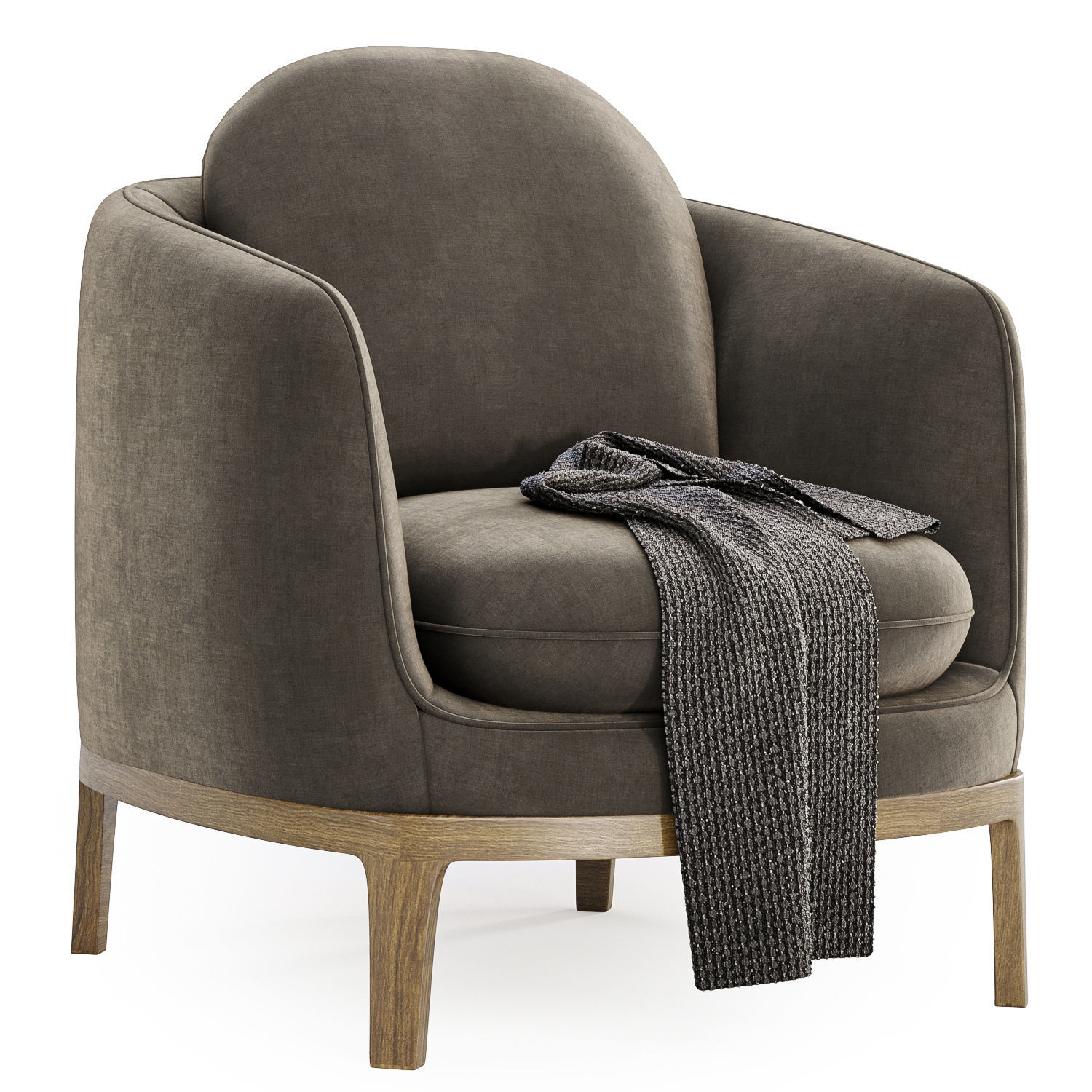 bilbao lounge chair with timber base 3D model_1