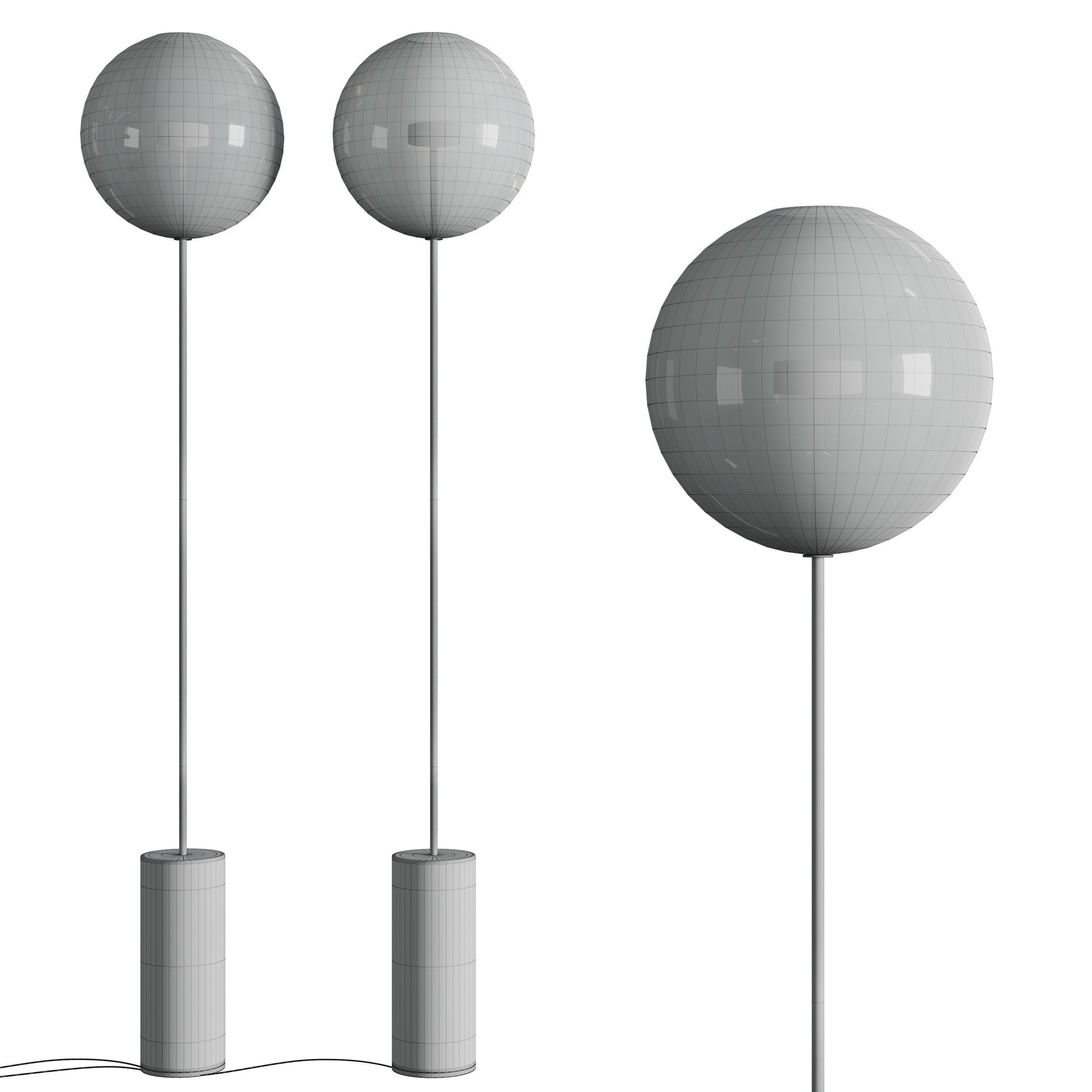 Soffio Floor Lamp by Giopato Coombes Low-poly 3D model_2