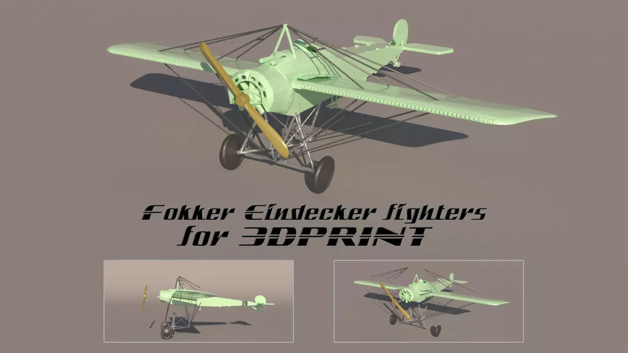 Fokker Eindecker fighters for3Dprint 3D print model