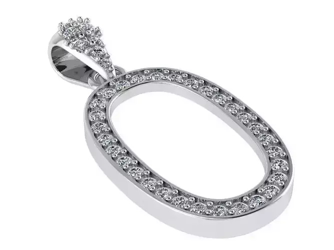 O Letter Diamond Pendant 0903