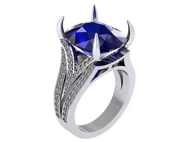 Sapphire Cushion Ring 0905