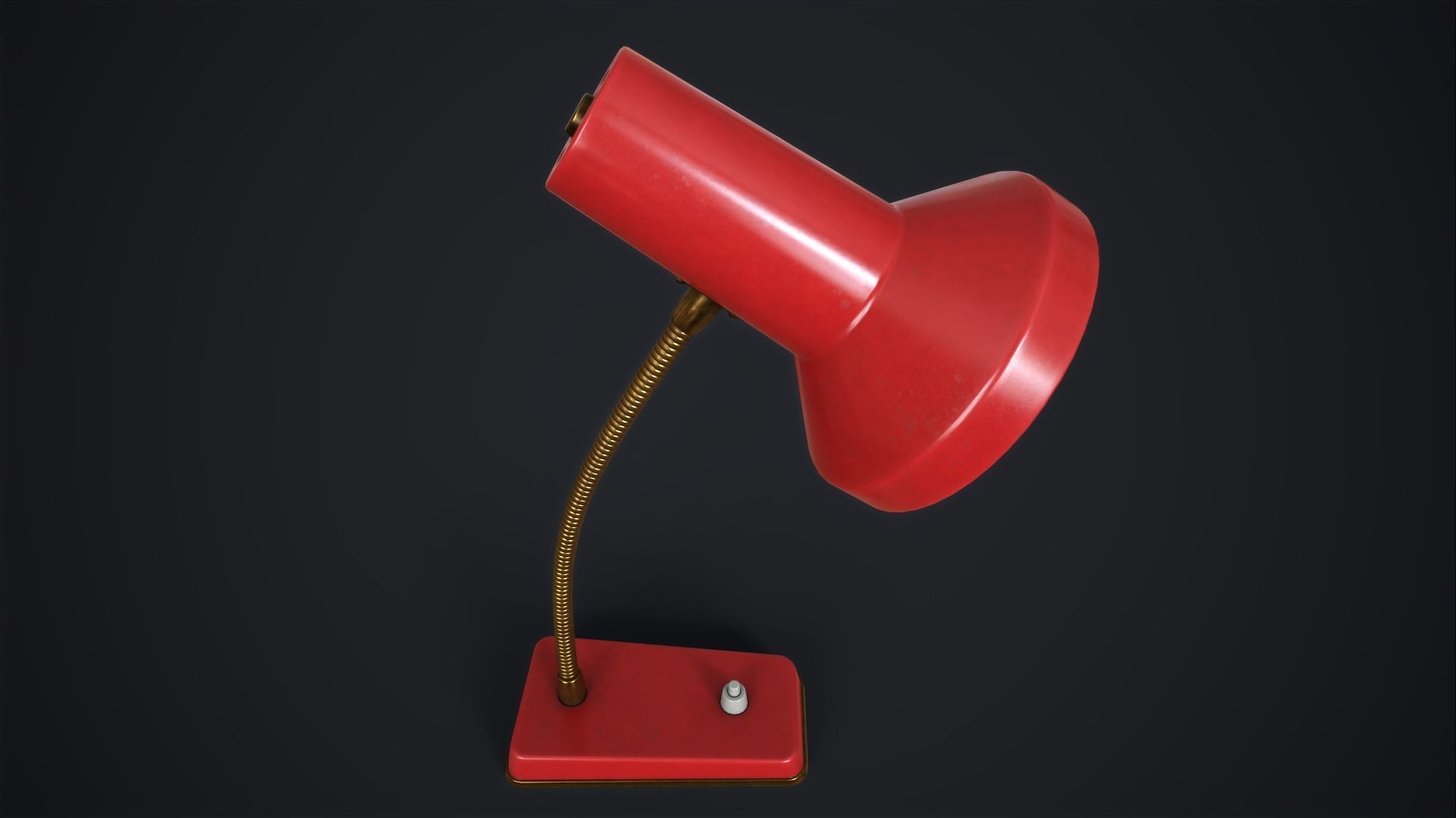 Retro table lamp Low-poly 3D model_13